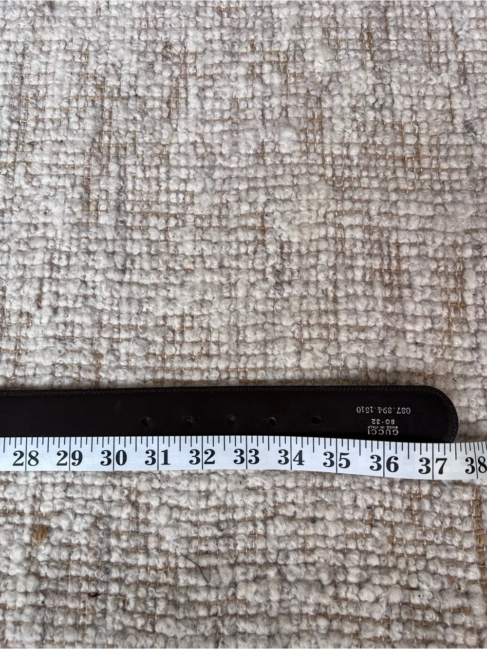 Brown Leather Belt Silver Buckle Size 80/32 Vintage Made in Italy